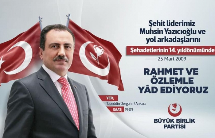 RAHMETLİ ŞEHİT LİDERİMİZ MUHSİN YAZICIOĞLU'NU RAHMETLE VE ÖZLEMLE ANIYORUZ.